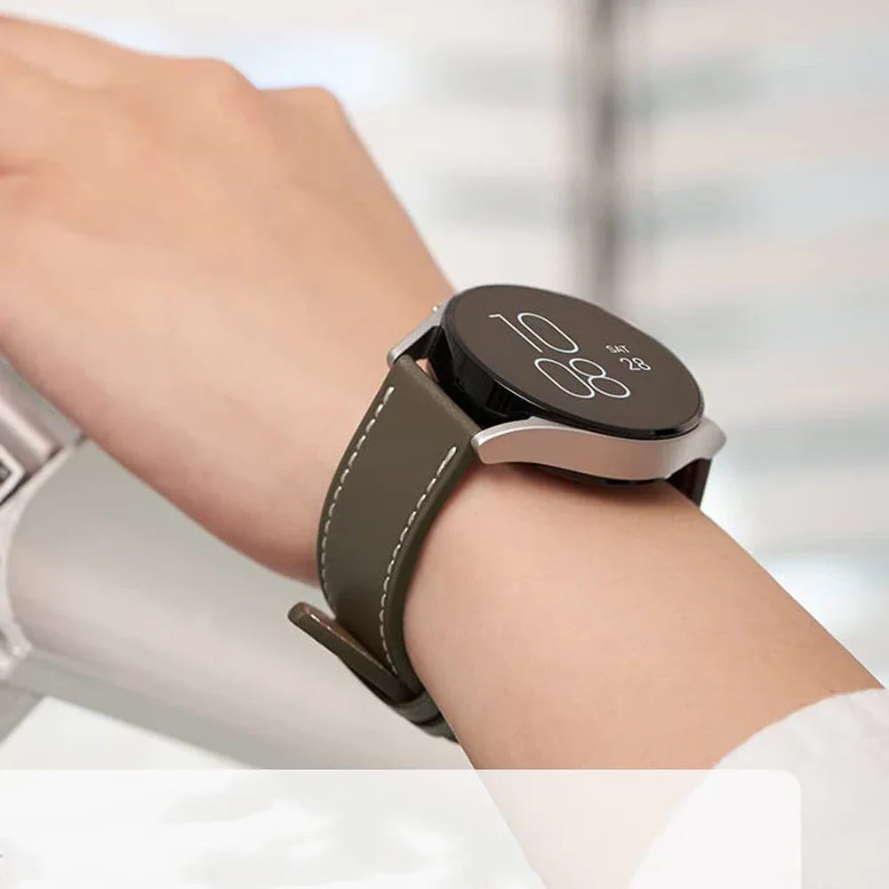 Classic Buckle Leather Strap for Galaxy Watch 8 Series