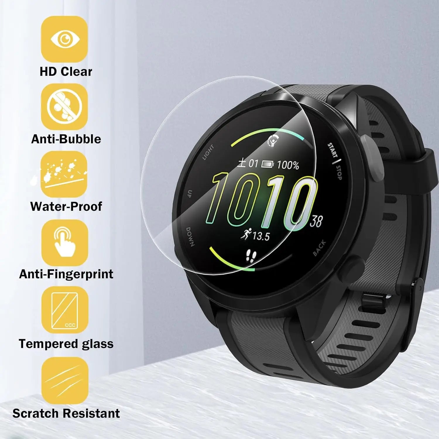 Tempered Glass Screen Protector for Garmin Fenix Series (5-Pack)