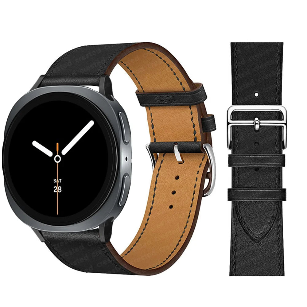 Classic Buckle Leather Strap for Galaxy Watch 8 Series