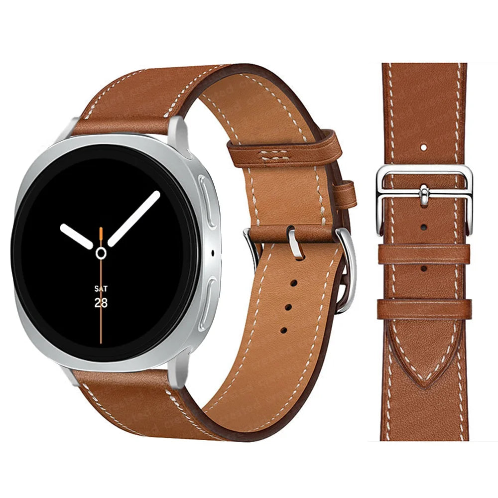 Classic Buckle Leather Strap for Galaxy Watch 8 Series