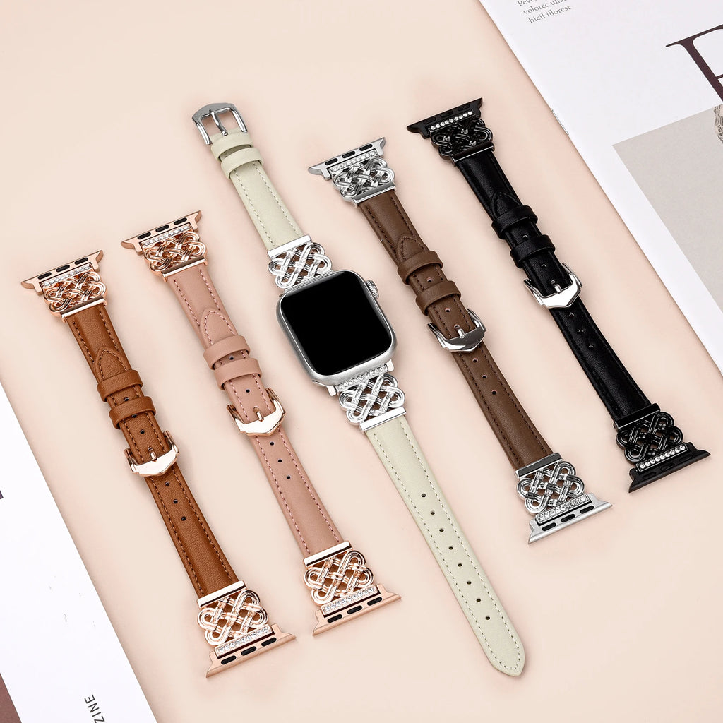 Apple Watch Leather Swirl Strap