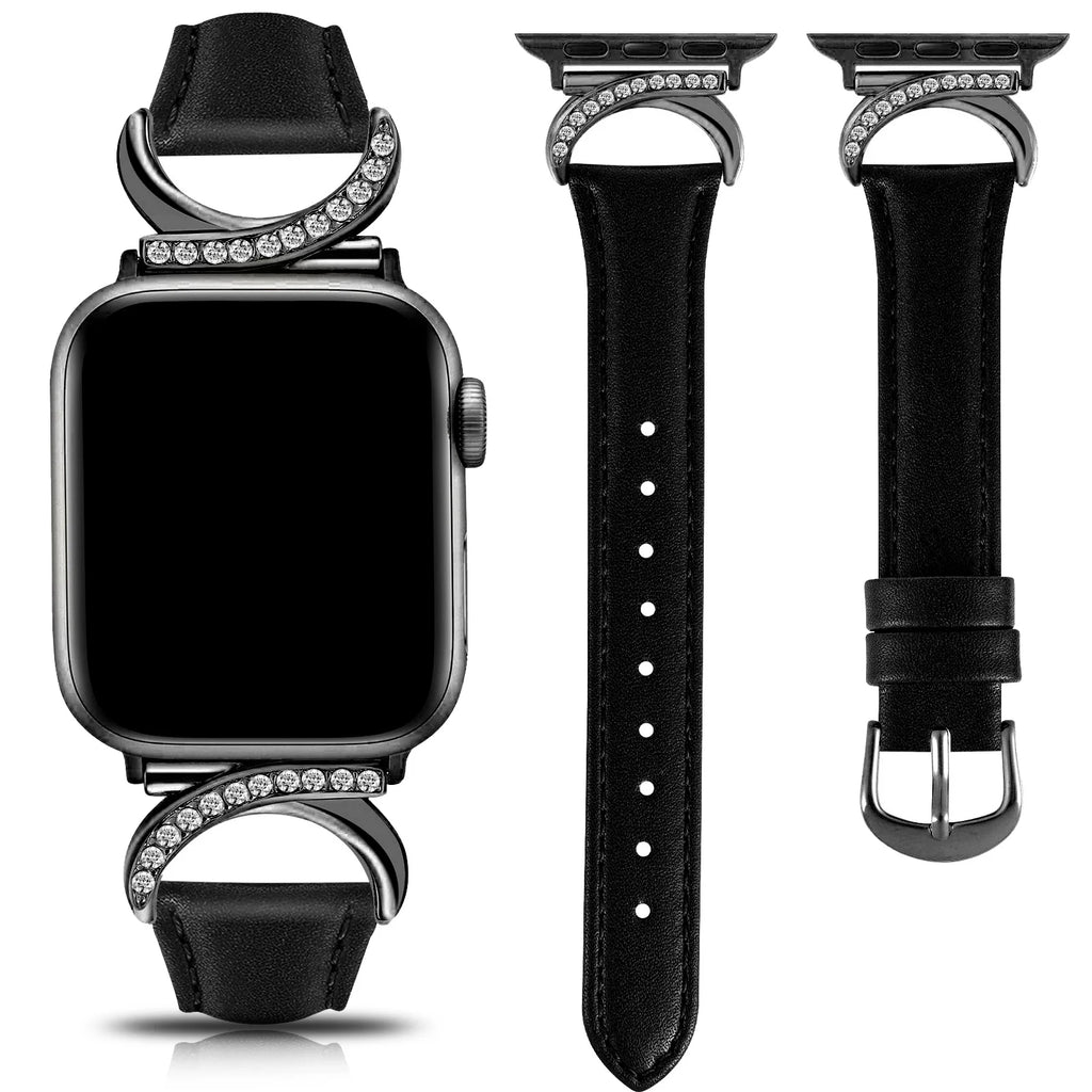Apple Watch Leather + Metal Link Strap